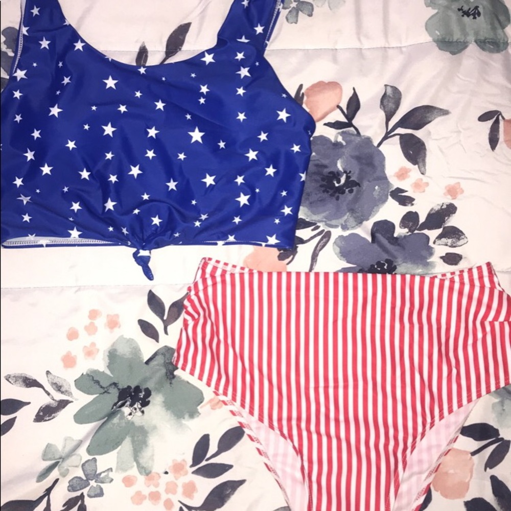 NEVER WORN red white and blue SHEIN bikini
